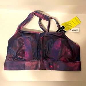 High Support Front-Zip Sports Bra - Purple Pink Tie-Dye